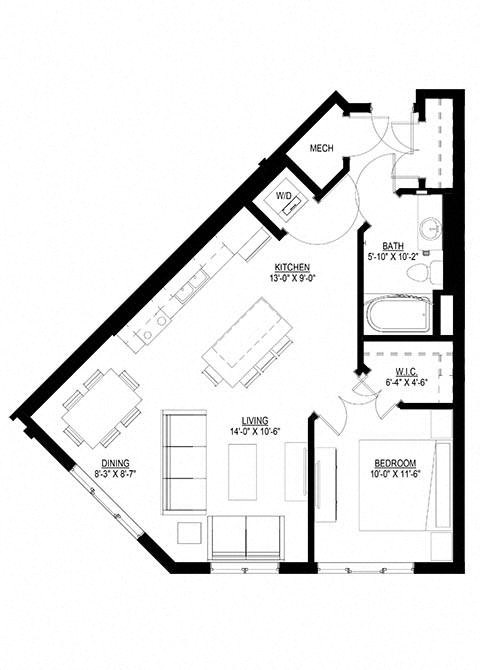 1 Bedroom Floor Plan